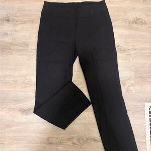 Lulu-B Women's Classic Black Straight Leg legging lace textured Pants 12